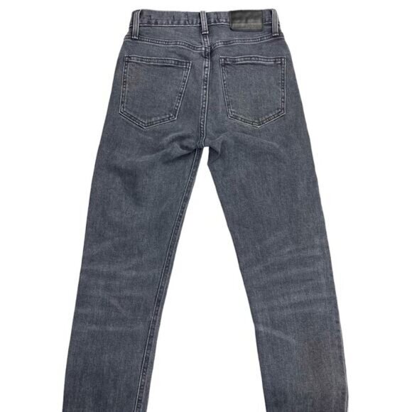 DENIM FORUM Aritzia The Yoko High Rise Slim Jean Sz 23 Frayed Cut Off Hem - Picture 10 of 12